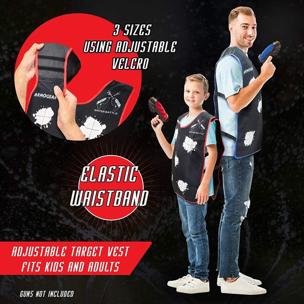 Water Activated Target Vests for Water Guns (1 Pack), for Boys and Girls Ages 8 +