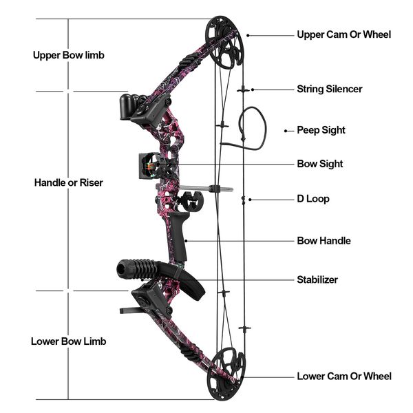 Compound Bow Arrow Kit Sports Hunting Archery Supplies Target Shooting RH 20-70lbs Adjustable Speed 320fps for Adults Beginner Master