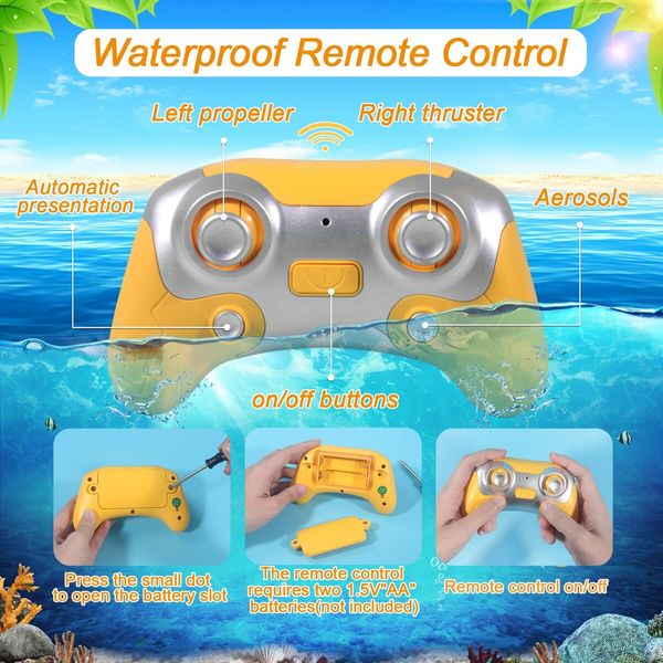 RC Spray Gasboat, Light Up RC Boat Water Toy, Fast RC Boats for Adults and Kids, 2.4GHZ Remote Control, Upgrade Swimming Pool Toy for Boys and Girls