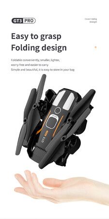 LSRC GT3 Mini Drone 4K Professional HD Dual Camera Optical Flow Position Aerial Photography RC Foldable Quadcopter WIFI FPV Toys Dual Battery Black