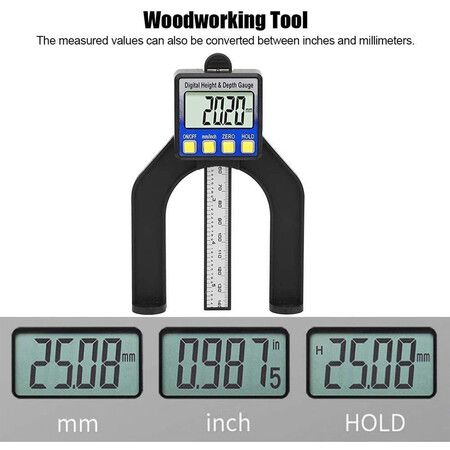 Table Saw Depth Measuring Ruler, Limit Saw Table Thickness Gauge for Woodworking Home Decoration 0-80mm, Height Gauge