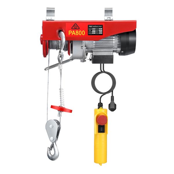 Shogun Electric Engine Crane Hoist Mini Winch Chain Lifting Machine 400/800kg 220v 18m Rope Remote Cable Wire Motor Tool