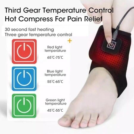 Electric Heated Ankle, Adjustable Ankle Brace Protector for Ankle Injuries Pain Relief