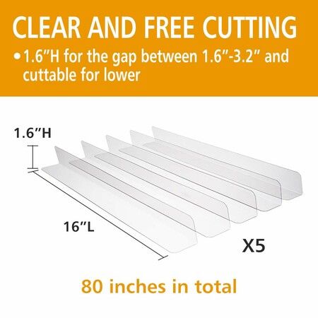 Clear Toy Blockers for Furniture,Stop Things from Going Under Couch Sofa Bed and Other Furniture,Suit for Hard Surface Floors Only (5pcs,1.6Inch High)