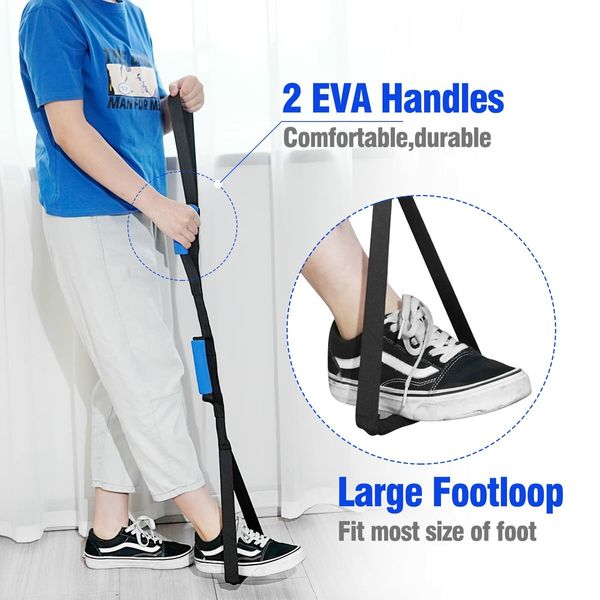 Leg Lifter Strap,40 inches with Durable SS304 Foot Loop-Mobility Aid for Disables and Elderly,Durable Tool for Hip&Knee Surgery Recovery