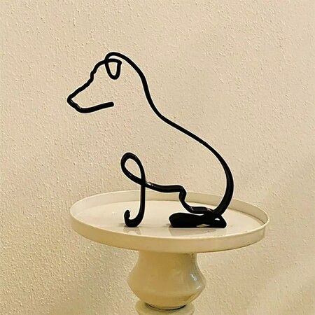 Home Decor Dog Minimalist Art Sculpture Personalized Gift Metal Decoration