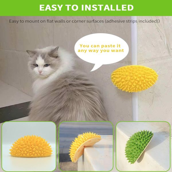 Cat Corner Hair Self Groomer Wall Massage Brush Soft Scratcher Combs With Catnip Dog/Kitten for Shedding-2 Pack