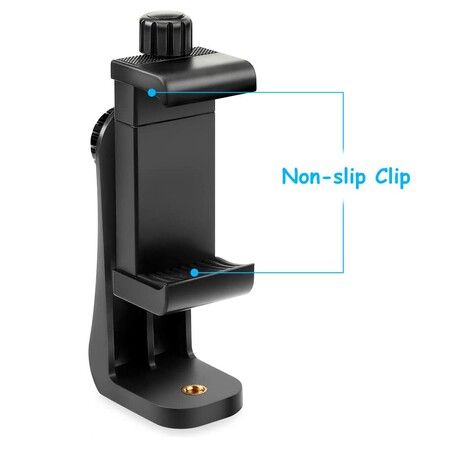 Smartphone Tripod Cell Phone Holder Mount Adapter Fits iPhone Rotates Vertical Horizontal Adjustable Clamp