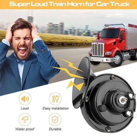 Super Loud Train Horn 12V Security Alarm Speaker Waterproof Air Electric Snail Replacement Kit Fits Most Car Motorcycle Truck Bike Boat