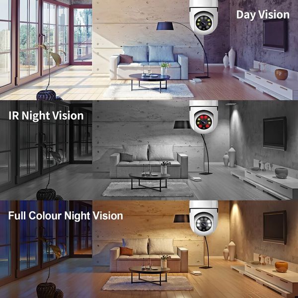 WiFi IP Camerax2 Wireless Spy Home Security CCTV Surveillance System E27 Light Bulb Outdoor PTZ IR Night Vision 2 Way Audio Full HD 1080P 2MP