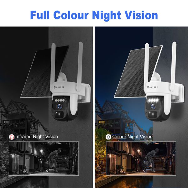 PTZ Security Camera 4G LTE Solar CCTV 2K 3MP Home Spy Wireless Surveillance System Outdoor Colour Night Vision Waterproof AI Detection