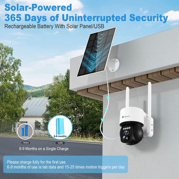 4G LTE Security Camera Spy House Home CCTV Wireless Solar Surveillance System 2K HD 3MP WIFI PTZ Outdoor PIR Motion Detect Night Vision