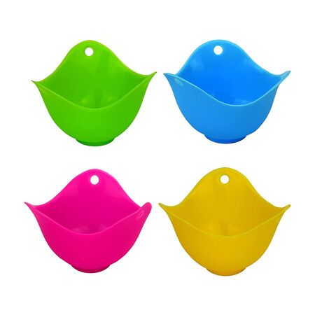 Egg Poacher Nonstick Silicone Egg Poaching Cup Poached Egg Cooker 4PCS