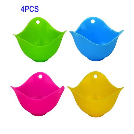 Egg Poacher Nonstick Silicone Egg Poaching Cup Poached Egg Cooker 4PCS