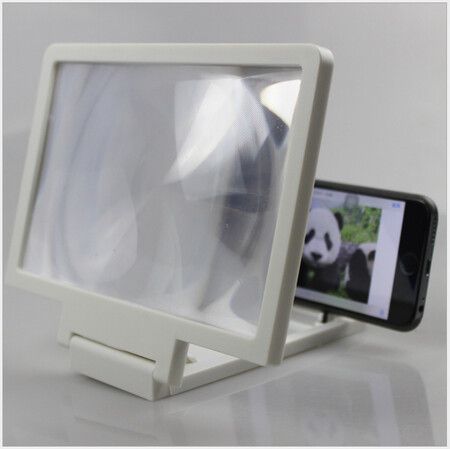 Anti Radiation Phone Screen Magnifier Cellphone Projector HD 3D Movie Watching Holder (White)