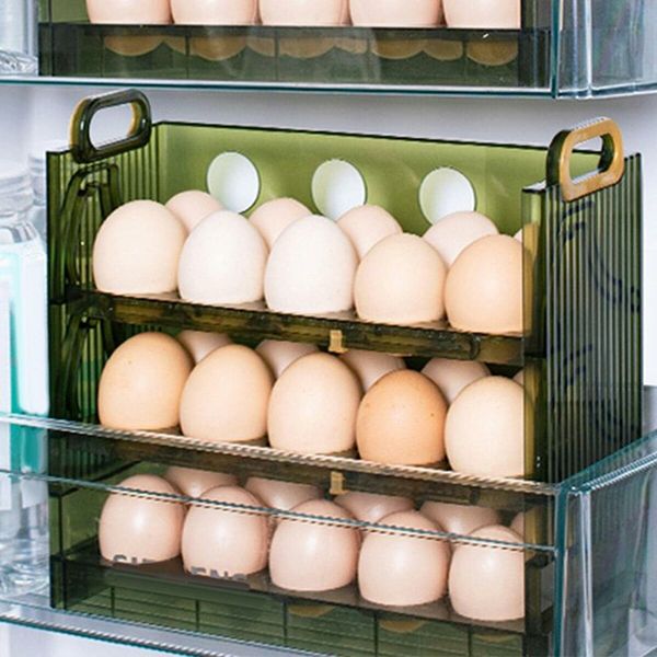 Egg Storage Box Egg Storage Container Reusable with Handle Multi Tier Large Capacity Egg Holder