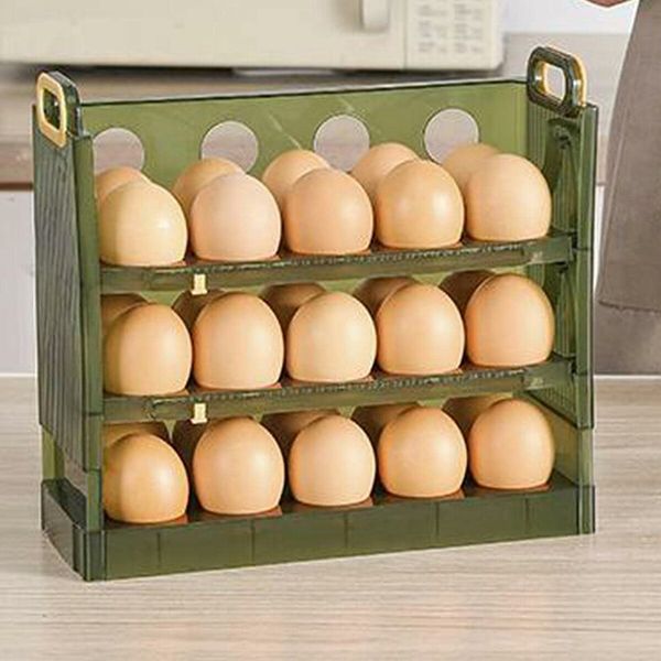 Egg Storage Box Egg Storage Container Reusable with Handle Multi Tier Large Capacity Egg Holder