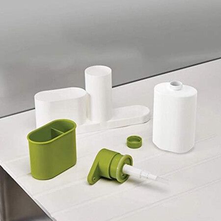 Sink Tidy Set Plus, 3 in 1 Stand for Kitchen Sink with Liquid Soap Dispenser and Cleaning Cloth Holder