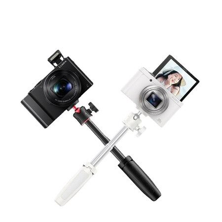 Mini Portable Camera Tripod, for iPhone/Samsung/Google Smartphone Clamp/Action Cam 1/4" Screw Vlog Table Tripod-White