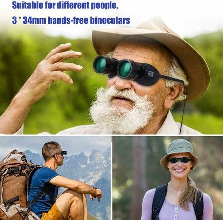 Professional Hands Free Binocular Glasses for Fishing, Theatre, Visits Green Film Optics