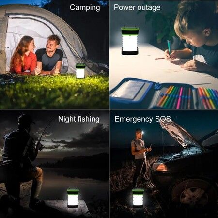 Portable Solar Camping Lights Rechargeable LED Light Camping Lantern, Folding Camping Bulb