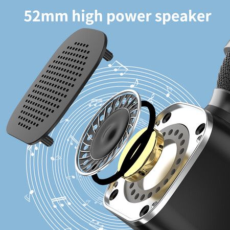 DS813 Wireless Bluetooth Karaoke Microphone Handheld Microphone Professional Speaker Music Player Gaming Mic for Home KTV Blue