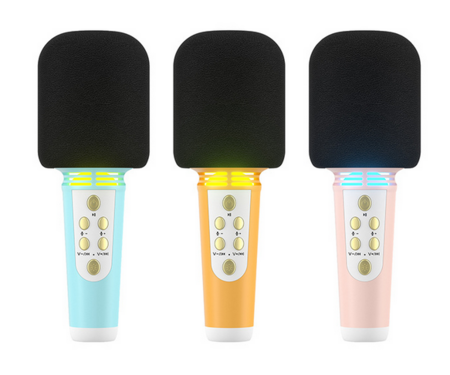 Cute L818 Wireless Microphone Wireless Bluetooth child Microphone with Powerful Speaker for Party PC All Smartphones Yellow