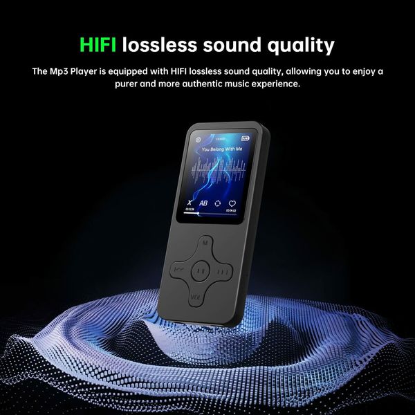 64GB MP3 Player with Bluetooth 5.0,Physical Buttons,Portable HiFi Lossless Sound,Music mp3 mp4 Player for Kids with Speaker FM Radio Recording Photo Video e-Book