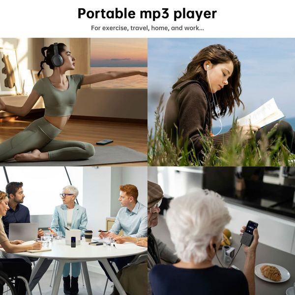 64GB MP3 Player with Bluetooth 5.0,Physical Buttons,Portable HiFi Lossless Sound,Music mp3 mp4 Player for Kids with Speaker FM Radio Recording Photo Video e-Book