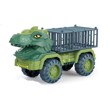 Dinosaur Truck Toys for Kids 3-5 Years, Tyrannosaurus Transport Cars Playset with Pull Back Dino Cars