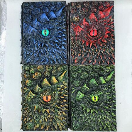 Deluxe Animated Dragon Book Dragon Book Resin Craft 224 Page Travel Notepad (red)