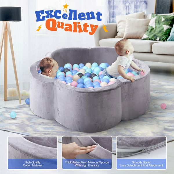 Foam Ball Pit Kids Toy Pool Game Children Activity Centre Playpen Fence Baby Room Decoration Soft Play Area Indoor 105cm X 35cm