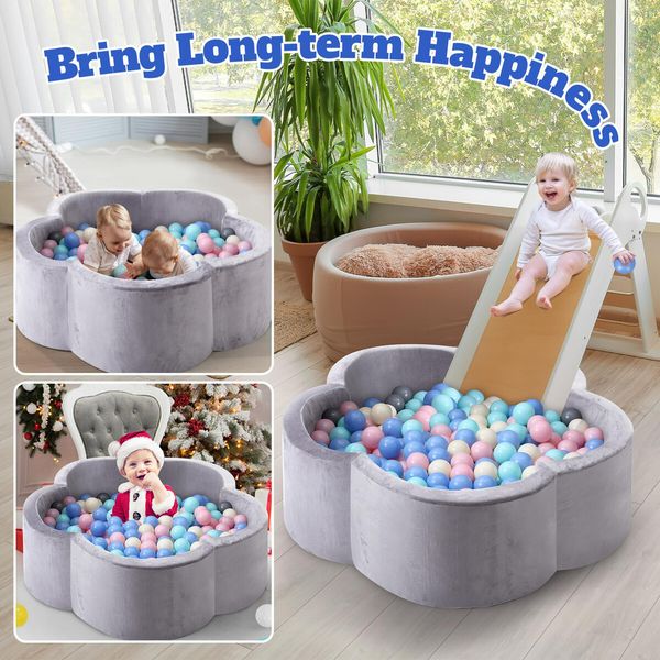 Foam Ball Pit Kids Toy Pool Game Children Activity Centre Playpen Fence Baby Room Decoration Soft Play Area Indoor 105cm X 35cm