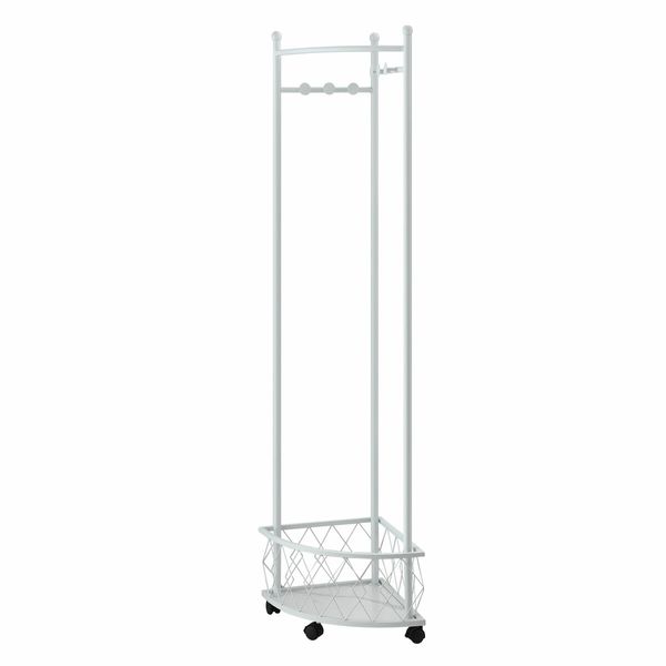 Garment Rack Movable Clothes Coat Stand Metal Shelving Closet Organizer Hat Holder Entryway Storage With Wheels Freestanding