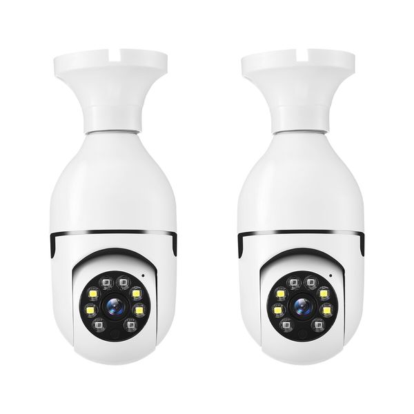 WiFi IP Camerax2 Wireless Spy Home Security CCTV Surveillance System E27 Light Bulb Outdoor PTZ IR Night Vision 2 Way Audio Full HD 1080P 2MP