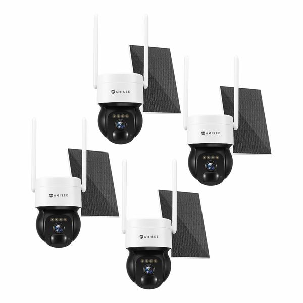 4G LTE Security Camerax4 Spy House Home CCTV Wireless Solar Surveillance System 2K HD 3MP WIFI PTZ Outdoor PIR Motion Detect Night Vision