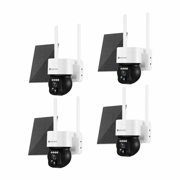 4G LTE Security Camerax4 Spy House Home CCTV Wireless Solar Surveillance System 2K HD 3MP WIFI PTZ Outdoor PIR Motion Detect Night Vision