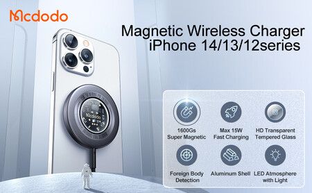 Magnetic Wireless Charger,Wireless Charging Pad 15W Fast iPhone Magsafe Charger Compatible with iPhone 14/14 Pro/14 Pro Max/13/12 Series