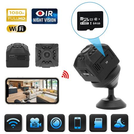 Hidden Spy Camera Mini 1080P Wireless WiFi Camera with Live Video  Surveillance with Motion Detection Night Vision APP Control for Indoor Outdoor Car Nanny Cam