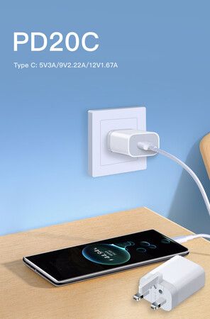 20W PD USB C Fast Wall Charger Apple Charging Cord for iPhone 14/14 Pro/13/13 Pro  iPad Android