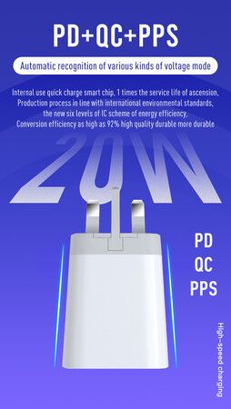 20W PD USB C Fast Wall Charger Apple Charging Cord for iPhone 14/14 Pro/13/13 Pro  iPad Android