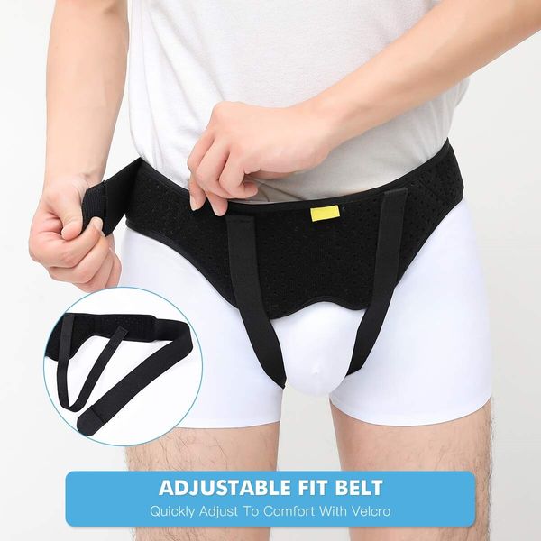 Hernia Belt Truss for Single/Double Inguinal or Sports Hernia,Hernia Support Brace for Men for Women Pain Relief Recovery Strap with 2 Removable Compression Pads Comfortable Material (Size:L)