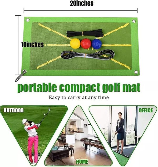 Golf Training Mat for Swing Detection Batting, Premium Golf Impact Mat, Path Feedback Golf Tee Mat, Advanced Golf Impact Mat for Indoor Outdoor Golf Training Aids