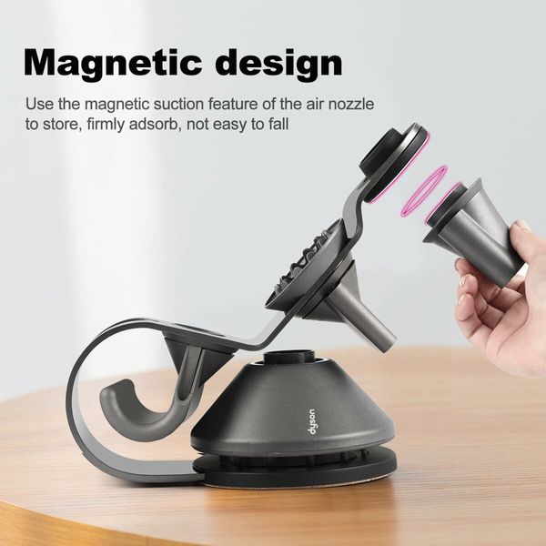 Desktop Stand Holder for Dyson Supersonic HD01 HD02 HD03 HD04 HD08 Hair Dryer, Magnetic Nozzle Storage Organizer Attachment Parts