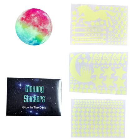 Glow in The Dark Stars Stickers  Moon for Kids Bedroom,Luminous Stars Stickers Create a Realistic Starry Sky,Room Decor,Wall Stickers