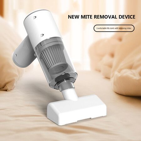 Car Vacuum Cleaner Mite Removal Machine, 4000Pa Handheld Mattress Cordless Vacuum,Strong Suction Cordless Vacuum Cleaner For Cleaning Bed,Pillow,Car(White)