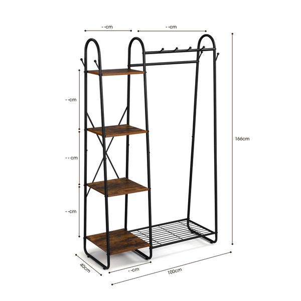 Coat Stand Storage Organiser Clothes Rail Garment Rack Hook Hanger Display Freestanding Shoe Shelf Entryway Hat Holder Hallway