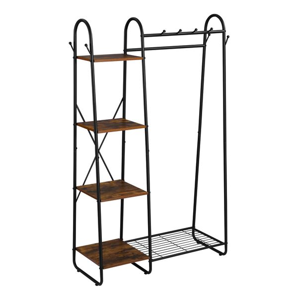 Coat Stand Storage Organiser Clothes Rail Garment Rack Hook Hanger Display Freestanding Shoe Shelf Entryway Hat Holder Hallway