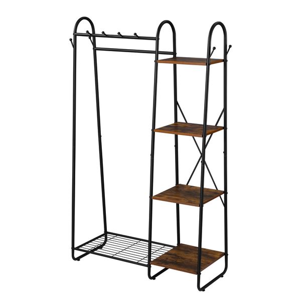 Coat Stand Storage Organiser Clothes Rail Garment Rack Hook Hanger Display Freestanding Shoe Shelf Entryway Hat Holder Hallway