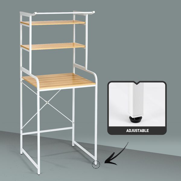 Over Toilet Shelf Rack Bathroom Organiser 3-tier Freestanding Storage Laundry Washing Machine Heavy Duty Towel Shelving